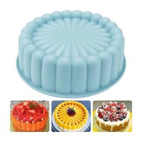 Moule à gâteau rond en silicone cannelé, résistant à la chaleur, pour four, plateau à cheesecake, tarte, gelée, pouding, pâtisserie, ustensiles de cuisine