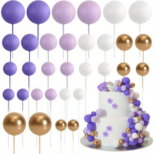 Boules en mousse artificielle colorées pour la décoration de gâteaux d'anniversaire, fournisseur d'usine, vente en gros, 32 sacs mixtes en sélection multi-styles - Product Image 1