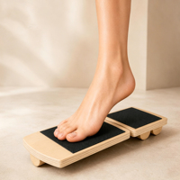 LEECORK Tabla de Equilibrio de Madera para Tobillos, Fortalecedor de Pies para Ejercicios de Estabilidad de Tobillos Esguincados, Fisioterapia - Portátil