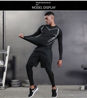 Ensemble de sport athlétique pour homme, 5 pièces, coupe ajustée, 100 % nylon, séchage rapide, respirant, haute performance