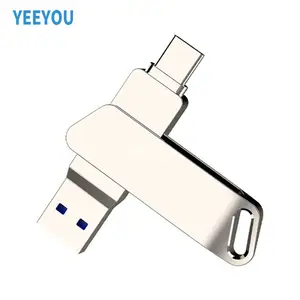 Metal USB Flash Drive with Rotating Design: 1GB to 64GB High-Speed Memory Stick for OTG Phones