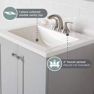 Wholesale Modern Integrated Top and Sink Solid Wood 24" Eco-Friendly Durable Floor Standing <strong>Black</strong> Bathroom Vanity <strong>Cabinet</strong> - Product Image 4