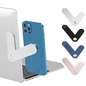 Slim Adjustable Magnetic aluminum Phone Holder for Laptop Side Mount Clip Computer Monitor Expansion Bracket