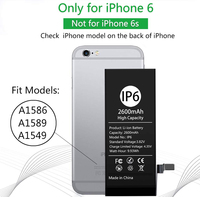 Batterie de téléphone portable de haute qualité pour iphone 5 5S 6 6S xr grande capacité 2200mAh pour iphone 8plus batteries pour téléphones mobiles