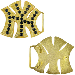 Hebilla de cinturón metálica con incrustaciones de circonita para hombre y mujer, estilo casual, Europa y América, aleación de zinc. - Product Image 2