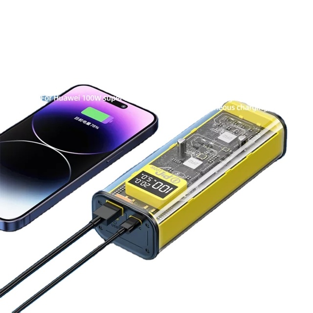 Cyber-Punk 20000mah Big Capacity Power Bank 65W PD100W Output and 60W Input Multicolor Laptop Power Bank with Camping Lights