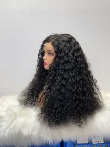 Peluca de cabello liso negro 13x4, densidad 200% - Product Image 5