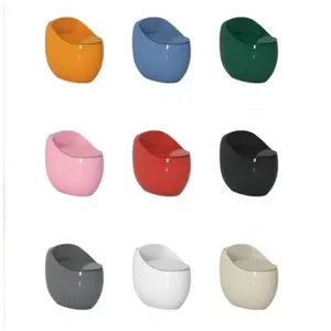 KD-23CT New Trending Bathroom Ware Ceramic Toilet Floor Connects Squatting Pan One Piece Egg Shape Water Closet with Colors