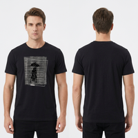 T-shirt en coton graphique pour homme 180 GSM, col rond, manches courtes, écologique, respirant, imprimé sur mesure, marque privée, OEM