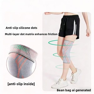 Rodilleras Deportivas de Compresión Delgadas de Spandex y Nylon Elástico, Antideslizantes con Silicona, Cálidas, Transpirables y Tejidas para Baloncesto - Product Image 4