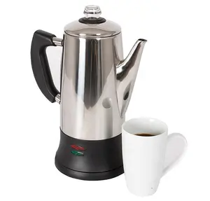 Cookmate热卖所有12杯电动渗滤器咖啡机，不锈钢，快速冲泡，复古喷口110V/220V