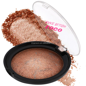 Paleta de colorete y <span class=keywords><strong>bronceador</strong></span> horneado resistente al agua de larga duración altamente pigmentada con logotipo personalizado resaltador maquillaje polvo compacto para cara - Product Image 1