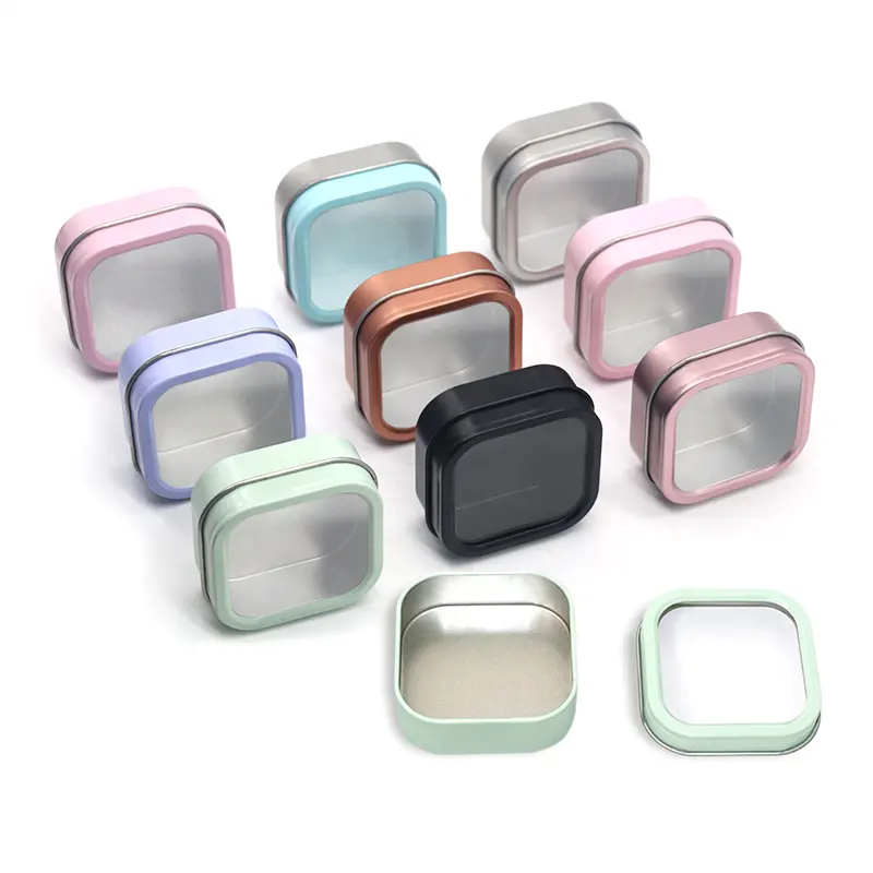 Small Mint Lip Balm Solid Perfume Soap Packaging Metal Rectangle Tin Box Tin Tube Case