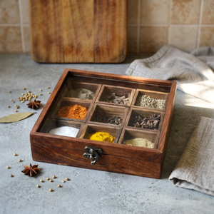 Best Quality Eco-Friendly <b>Wooden</b> Spice <b>Box</b> Set with Spoon Herb <b>Tools</b> Made in India Direct Factory Supply for Kitchen & Hotel Use - Product Image 6