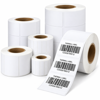Rouleaux d'étiquettes adhésives thermiques directes vierges, sans ruban, pour l'impression de codes-barres d'expédition et d'inventaire d'entrepôt