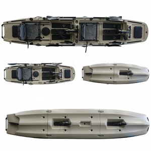 Kayak de pêche modulaire à pédales détachable avec moteur électrique, <span class=keywords><strong>canoë</strong></span> sportif en 3 sections, facile à installer, 4,36 m, 3 ans, 2 pièces - Product Image 3