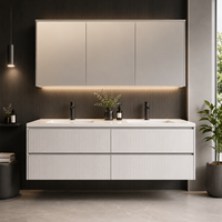 Meuble de salle de bain mural en aluminium de style nordique avec miroir |   Nid d'abeille en aluminium imperméable OEM ODM