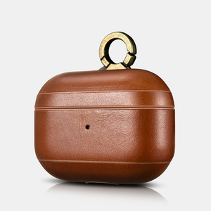 Étui pour écouteurs ICARER en cuir véritable vintage, étui de protection, coque en cuir de vache véritable pour <span class=keywords><strong>AirPods</strong></span> Pro 2 - Product Image 1