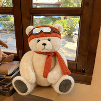Peluche ours en peluche de ski - Peluche super douce pour soulager le stress, emballée sous vide pour un rangement facile, cadeau mignon pour enfants