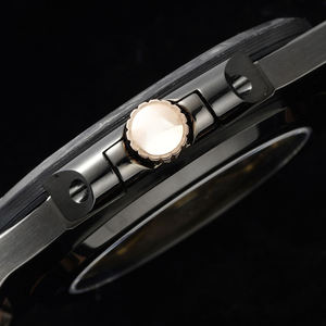 Reloj de Pulsera de Lujo 2026, Nuevo, Premium, con Detalles en Oro Rosa, Caja Octogonal de Fibra de Carbono, Esfera con Rayas Oscuras, Fecha Automática, Resistente al Agua - Product Image 3