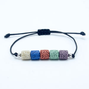 <span class=keywords><strong>Bracelet</strong></span> de perles en <span class=keywords><strong>pierre</strong></span> naturelle, en lave, pour diffuseur de parfum, <span class=keywords><strong>huile</strong></span> <span class=keywords><strong>essentielle</strong></span>, couleur mixte, réglable, bijou <span class=keywords><strong>volcanique</strong></span>, vente en gros - Product Image 1