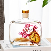 Flacon diffuseur carré en verre transparent contemporain de 100 ml, parfum frais, ingrédients biodégradables, sans parabène, pour kits d'aromathérapie