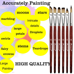 10 pièces rondes pointues appartements Filbert langue de chat ovale lavage poignard formes professionnel <span class=keywords><strong>aquarelle</strong></span> artiste <span class=keywords><strong>pinceau</strong></span> - Product Image 4