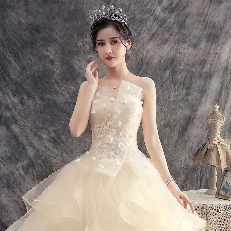 Vestidos de novia modestos elegantes para mujer personalización cariño talla grande Oem vestidos de novia para mujer