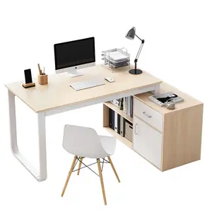 Дерево и металл, черный современный L-образный стол угловой компьютерный стол ПК ноутбук учебный стол рабочая станция домашний офисный стол