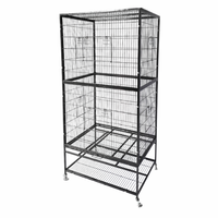 Grande cage à oiseaux en fer extra-large, style villa, à trois niveaux, avec protection anti-évasion, forme carrée, pour perroquets