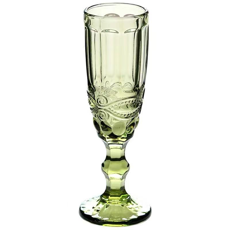 Solid glass drinking cups popular wholesale tall and thin diamond glass cups