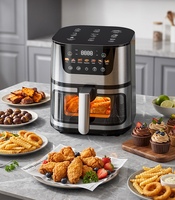Friteuse à air intelligente automatique 8L avec fenêtre, en acier inoxydable, grande capacité, four électrique domestique pour la cuisson en cuisine