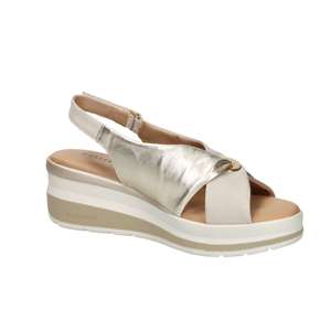 Valleverde Donna <b>Wedge</b> Sandal Beige 38 5.5 Cm Heel <b>Platform</b> Summer Wear - Product Image 2