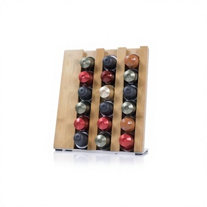 Organizador de Cápsulas de Café de Bambú Cuadrado, Ecológico, Reutilizable y Duradero, con Diseño Moderno para el Hogar y la Oficina - Product Image 1