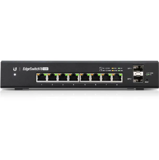 UBNT EdgeSwitch ES-8-150W 24V 48V 48V 8-Puerto POE Gigabit de gestión de red interruptor soporta 802 3af/en