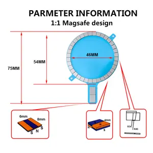 Ímãs Magsafe para carregador sem fio, preço baixo de fábrica, magnético de neodímio N52 NdFeB personalizado, anel magnético Magsafe com carregador sem fio