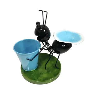 Offre Spéciale en métal mignon Animal décoratif Pot de fleur fourmi modélisation succulente plantation en pot maison bureau bureau fer Pot de fleur