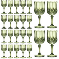 Verres à vin en plastique bleu vintage transparents style rétro pour réceptions de mariage et événements festifs