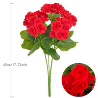 Bunga Geranium Buatan Simulasi Tinggi Kualitas Pabrik Grosir, Ukuran Kecil, untuk Dekorasi Panggung Pernikahan dan Lanskap, Bahan Sutra, Gaya Modern
