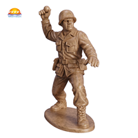 Statue de soldat américain de la Seconde Guerre mondiale en résine bronze sur mesure en gros, figurine militaire peinte artistiquement de haute qualité pour l'affichage et la collection