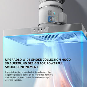 <span class=keywords><strong>Campana</strong></span> <span class=keywords><strong>Extractora</strong></span> Eléctrica de Flujo Inclinado de 2000W con Botón de Impulso, Eficiente en Consumo de Gas, Extractor de Humo para Cocina Doméstica y Habitaciones de Alquiler - Product Image 3