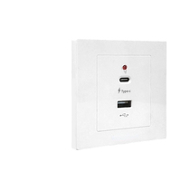 Prise murale USB à charge rapide intelligente universelle à 2 ports, adaptateur de prise USB type-c 18W, prise électrique UK 220V murale