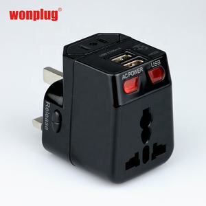 Adaptateur de voyage mondial Wonplug 2USB Chargeur de voyage mobile Multi-prises Tout-en-un Matériel PC écologique pour appareil photo <span class=keywords><strong>Cadeau</strong></span> d'entreprise - Product Image 1