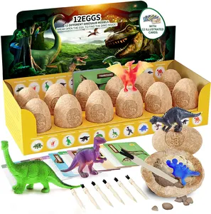 공룡 계란 발굴 키트 파기 공룡 화석 장난감 12 디노 계란 파기 세트 과학 교육 키트 어린이를위한 STEM 장난감