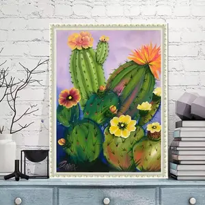 新しい3Dフルドリルカラフルな植物サボテンダイヤモンド絵画