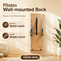 MJD Planche à ressorts murale en bois pour Pilates et Yoga – Équipement d'entraînement multifonctionnel durable pour studio et usage commercial