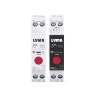 Interruptor de Circuito DIN de 1P 63A, Mini Interruptor Inteligente WiFi para el Hogar, Equipo Electrónico de Cobre y Plástico Industrial, Control por Aplicación, LVMA TUYA
