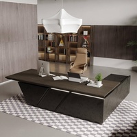 Entrepôt américain en stock Bureau de direction réglable Tiroirs de bureau en L Grande table Bureaux de direction avec bande lumineuse LED