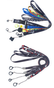 Stylish High Quality <b>Polyester</b> Fashion Carabiner Key Holder Neck <b>Lanyard</b> with Custom Logo Thermal Transfer Printing - Product Image 5