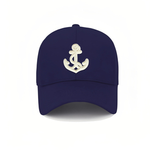 Casquette thème maritime avec ancre blanche brodée - Product Image 6